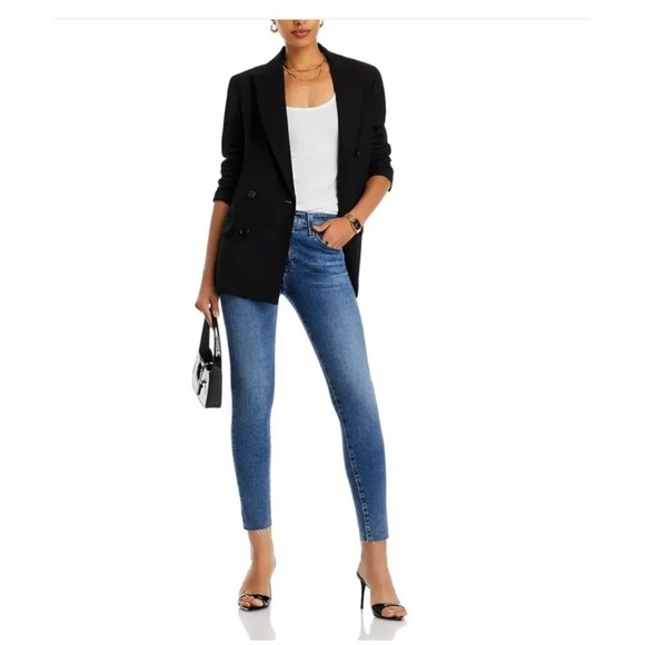 Adriano Goldschmidt The Farrah High-Rise Skinny Ankle Raw Hem Jeans Size 28R - Picture 4 of 16